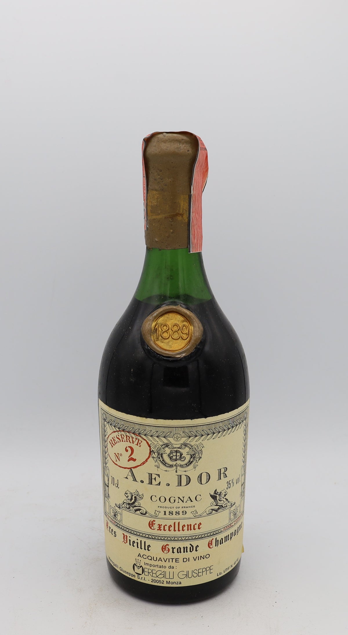 A.E. Dor 1889 Excellence Cognac No.2 – rare vintage French cognac, premium collectible bottle for connoisseurs
