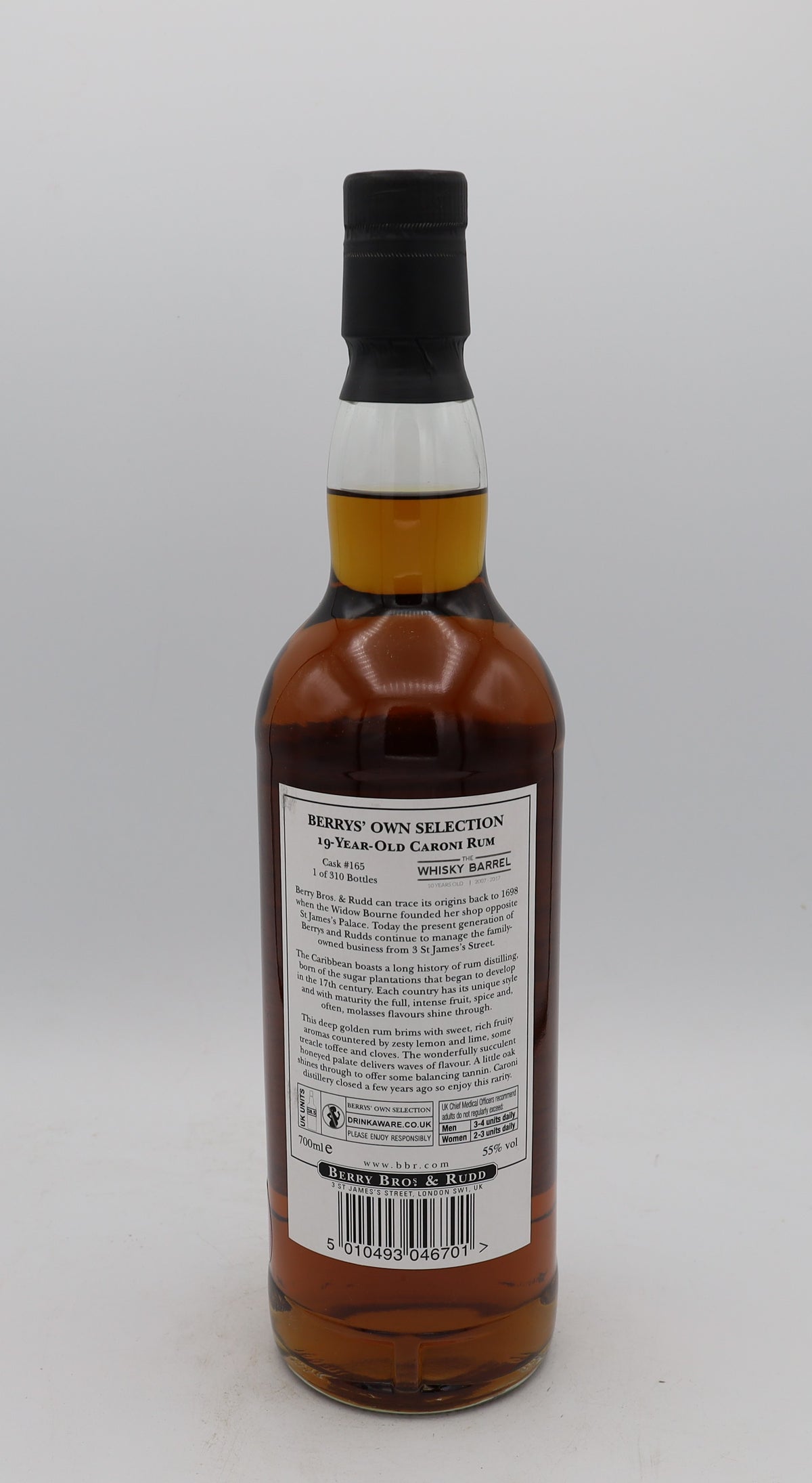 Caroni Rum Cask 165 19-Year-Old – exclusive 10th Anniversary rum, collectible edition for connoisseurs