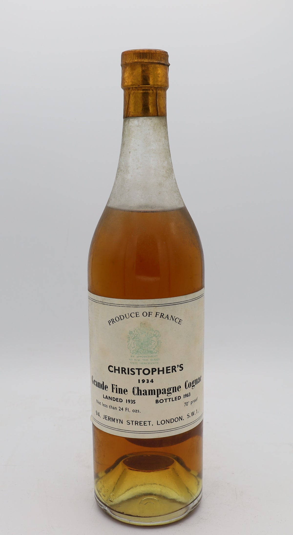 Christopher's Grande Fine Champagne Cognac 1934
