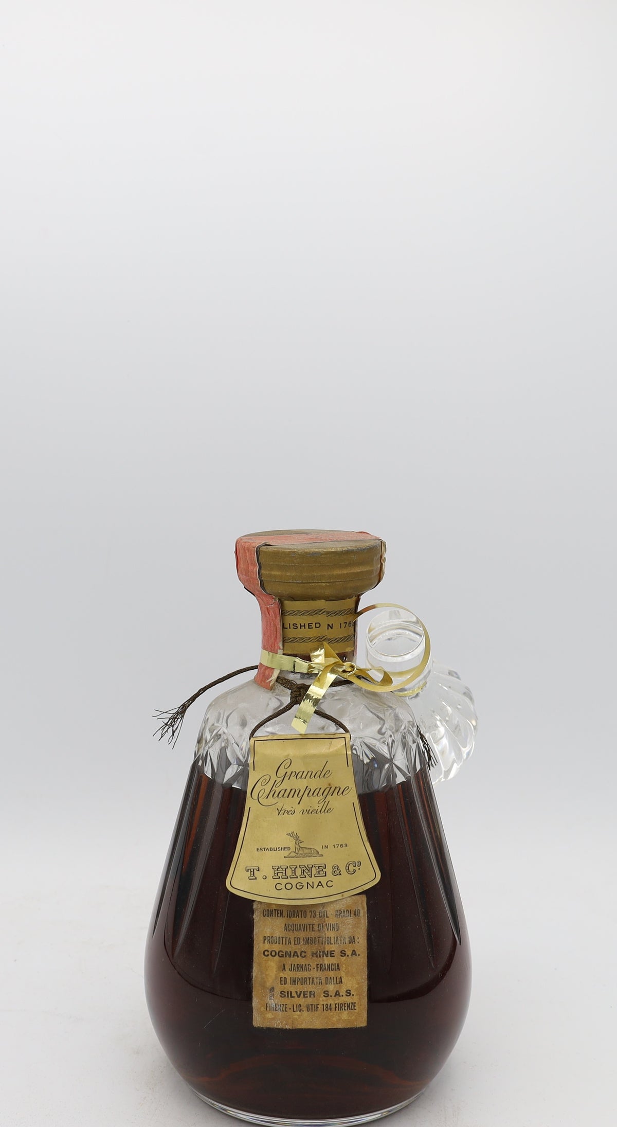 Hine Antique Cognac Crystal Decanter 1970's