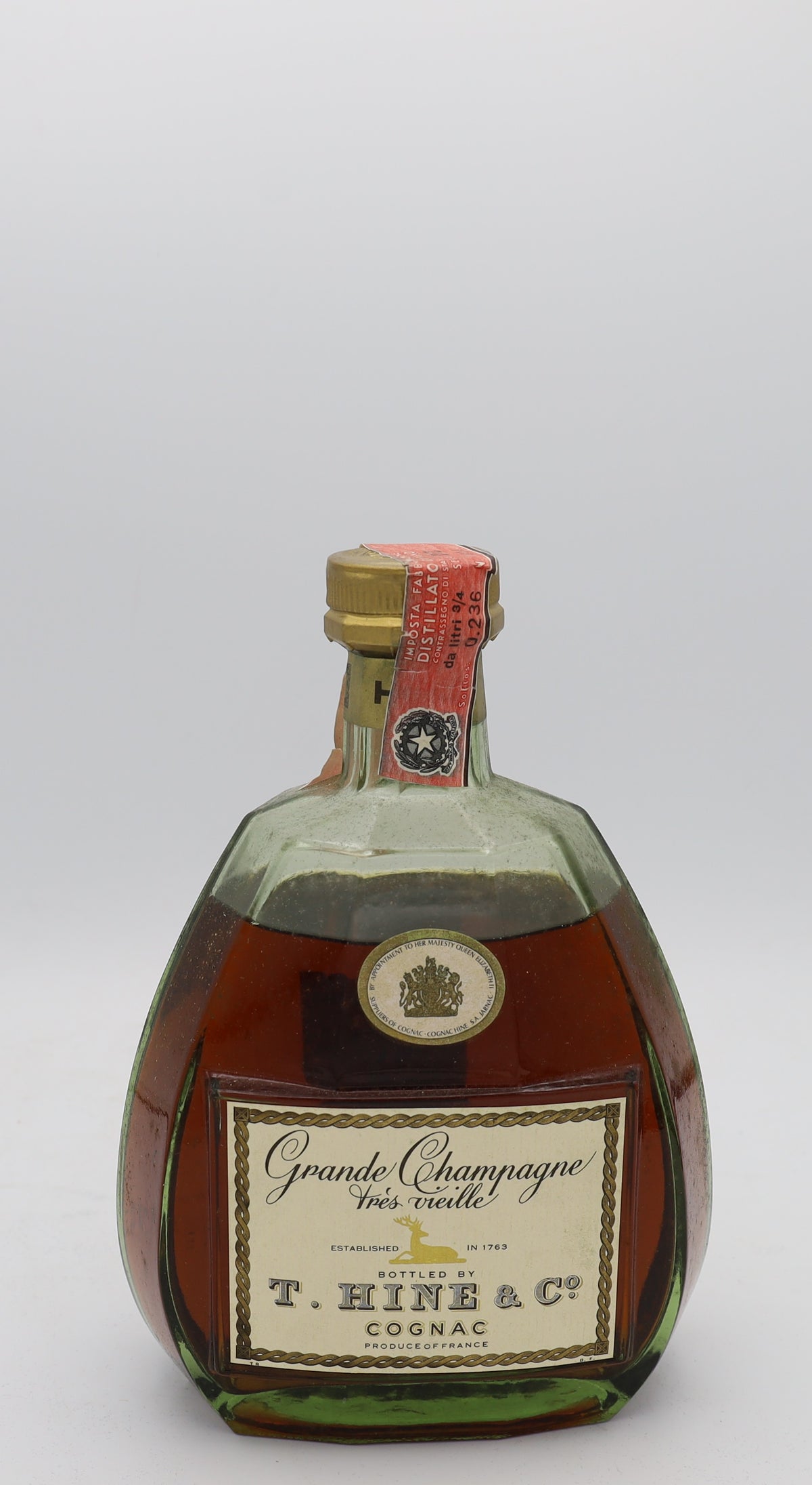 Hine Cognac Grande Champagne Tres Vieille 1960's