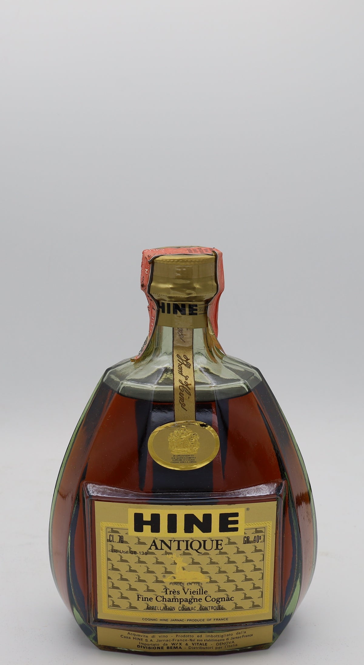 Hine Cognac Tres Vieille Fine Champagne 1980's