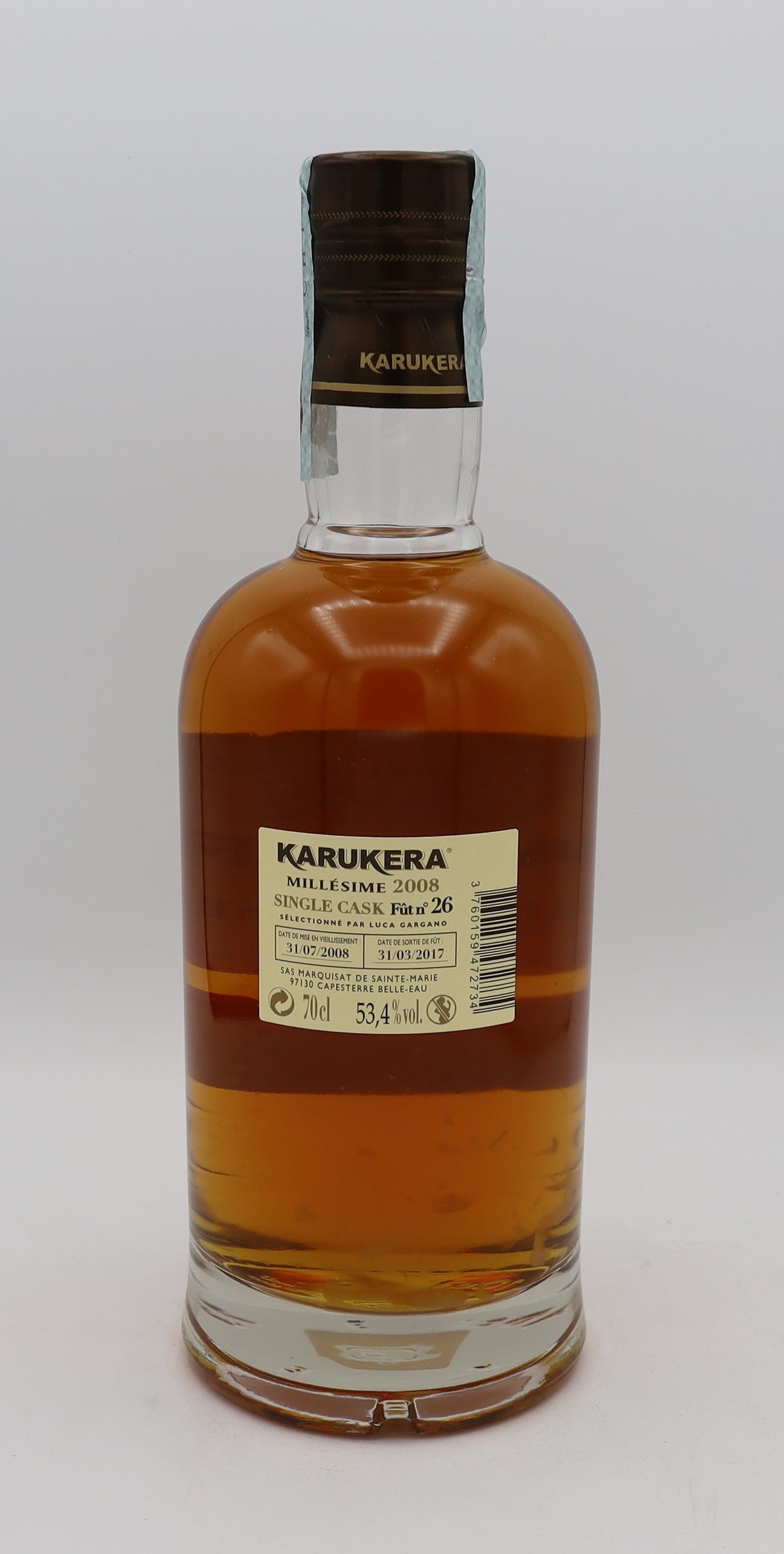 Karukera Rhum Vieux Agricole Velier Millésime 2008 – premium Guadeloupe rum with rich, complex flavors, aged to perfection for collectors and connoisseurs.