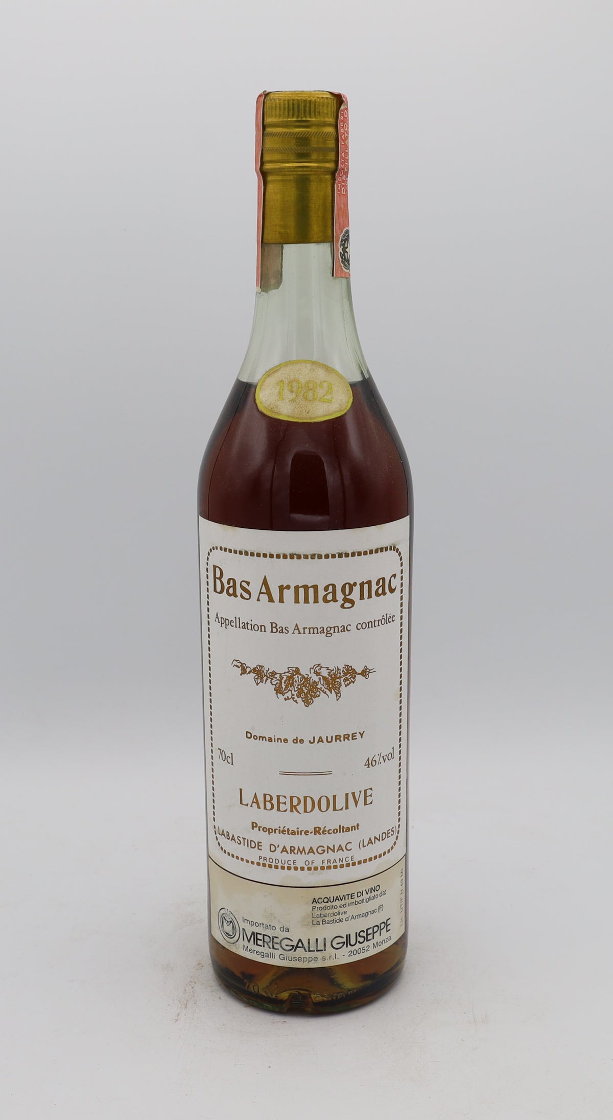 Laberdolive Bas-Armagnac Vintage 1982, Reserved Treasures Club edition – rare vintage brandy with rich, complex flavors, perfect for collectors.