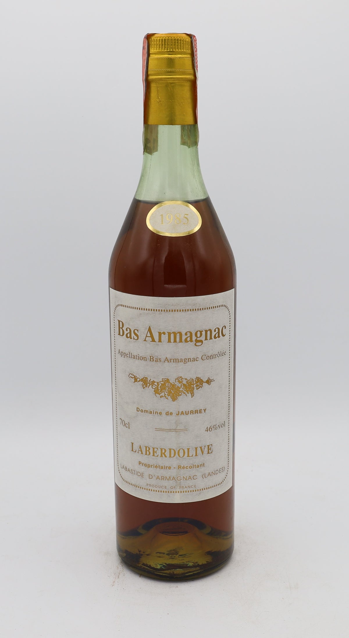 Laberdolive Bas-Armagnac Vintage 1985, Reserved Treasures Club edition – rare vintage brandy with rich, complex flavors, perfect for collectors.