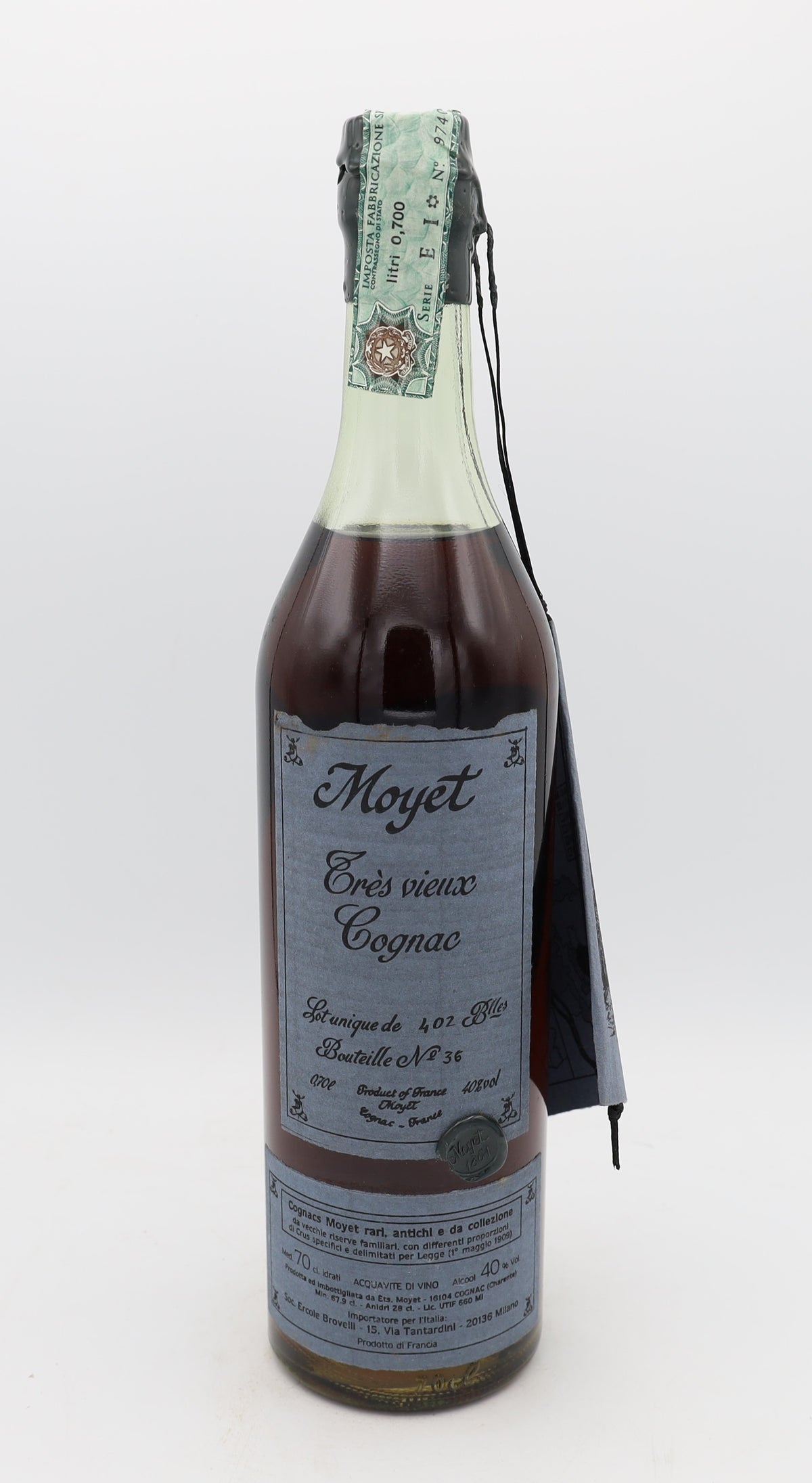 Moyet Très Vieux Cognac – limited edition French cognac, 1 of 402 bottles, Reserved Treasures Club collectible for connoisseurs