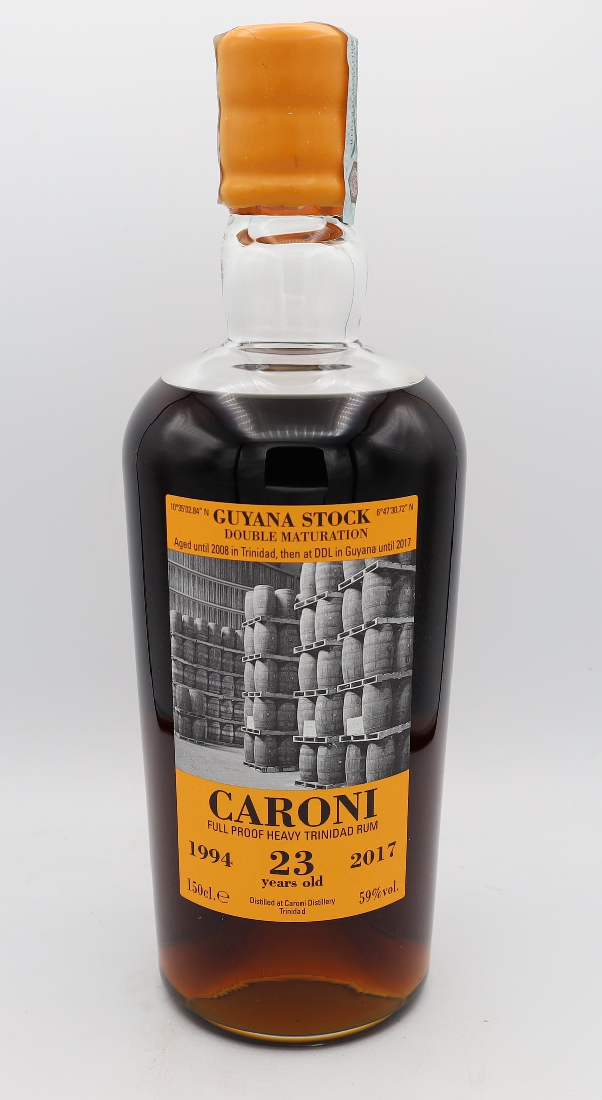 Caroni Rum Double Maturation Magnum, 23-Year-Old, Vintage 1994, Guyana Stock Edition – rare aged Caribbean rum with rich, layered flavors.