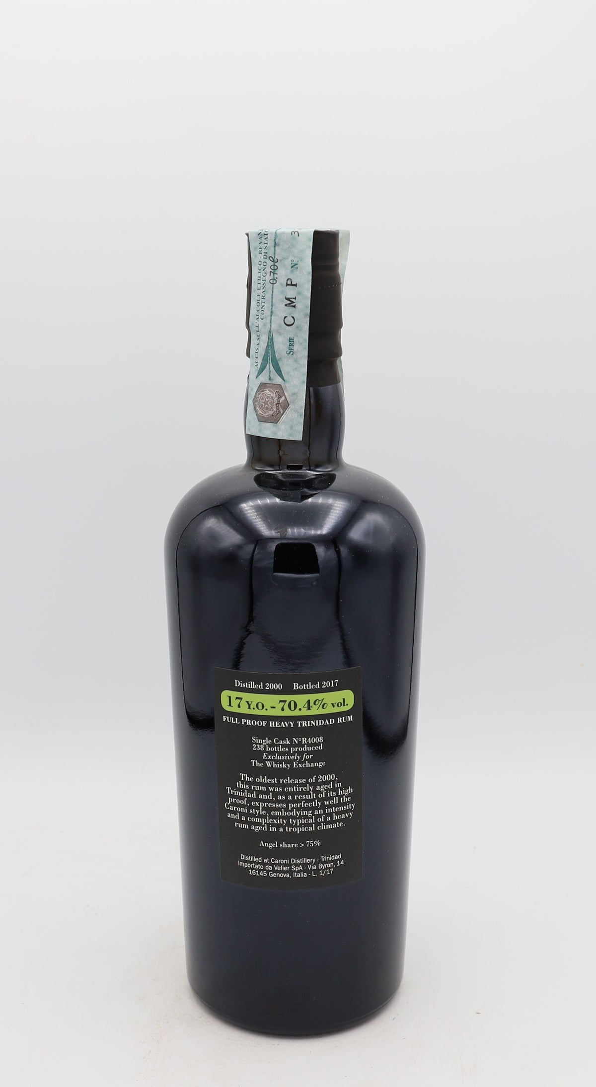 Caroni Single Cask Rum R4008 – vintage 2000, 17YO limited edition bottle, ideal for collectors