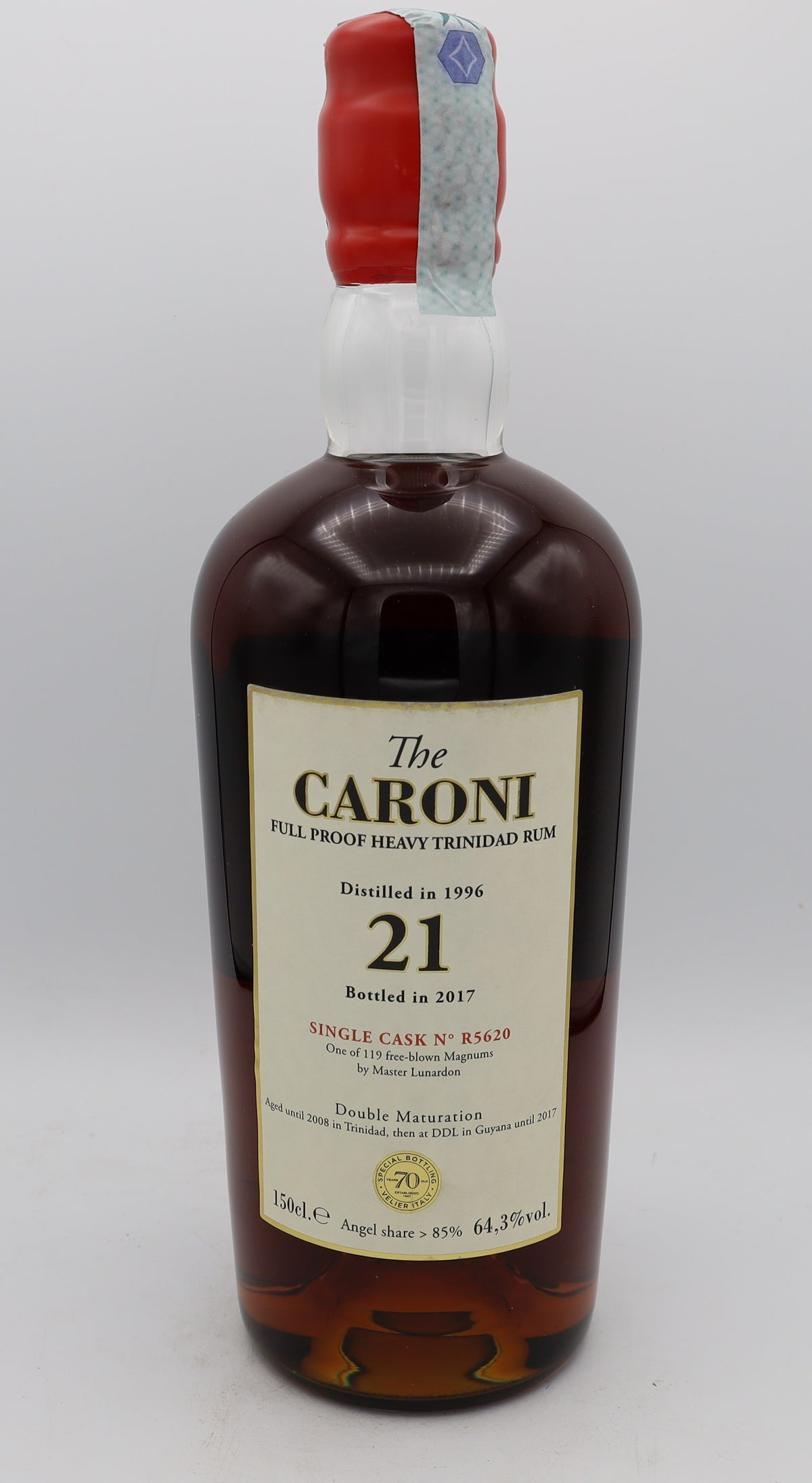 Caroni Rum Single Cask R5620 Magnum, 21-Year-Old, Vintage 1996, Vélier Edition – rare aged Caribbean rum with deep, complex flavors