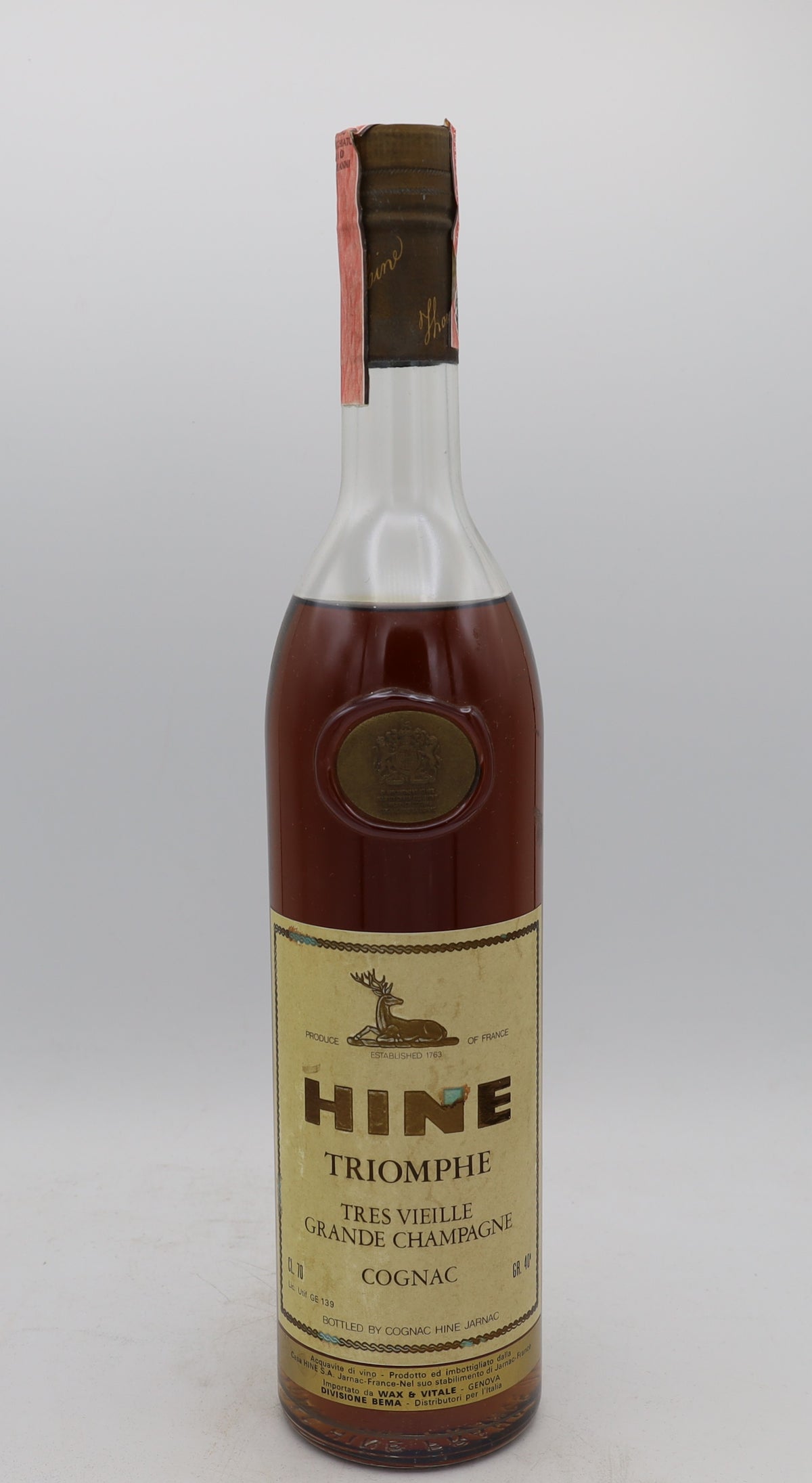 Hine Cognac Triomphe Tres Vieille Grande Champagne 1980's
