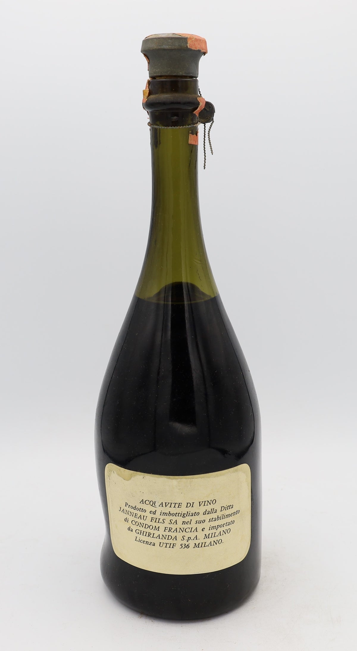 Janneau 50-Year-Old Grande Armagnac – exceptionally rare aged brandy with rich, complex flavors, presented for collectors.