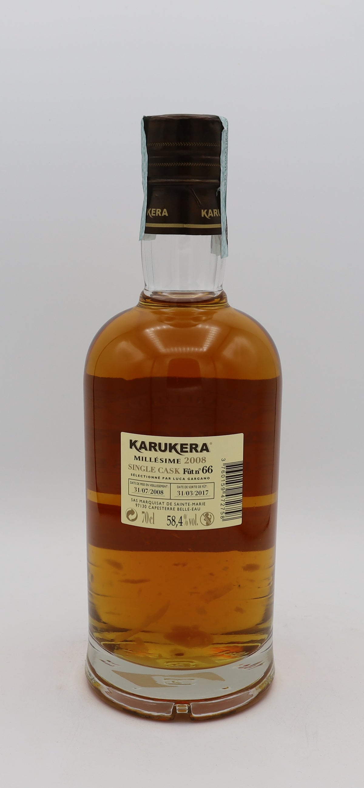 Karukera Rhum Vieux Agricole Velier Millésime 2008 – premium Guadeloupe rum with rich, complex flavors, aged to perfection for collectors and connoisseurs.