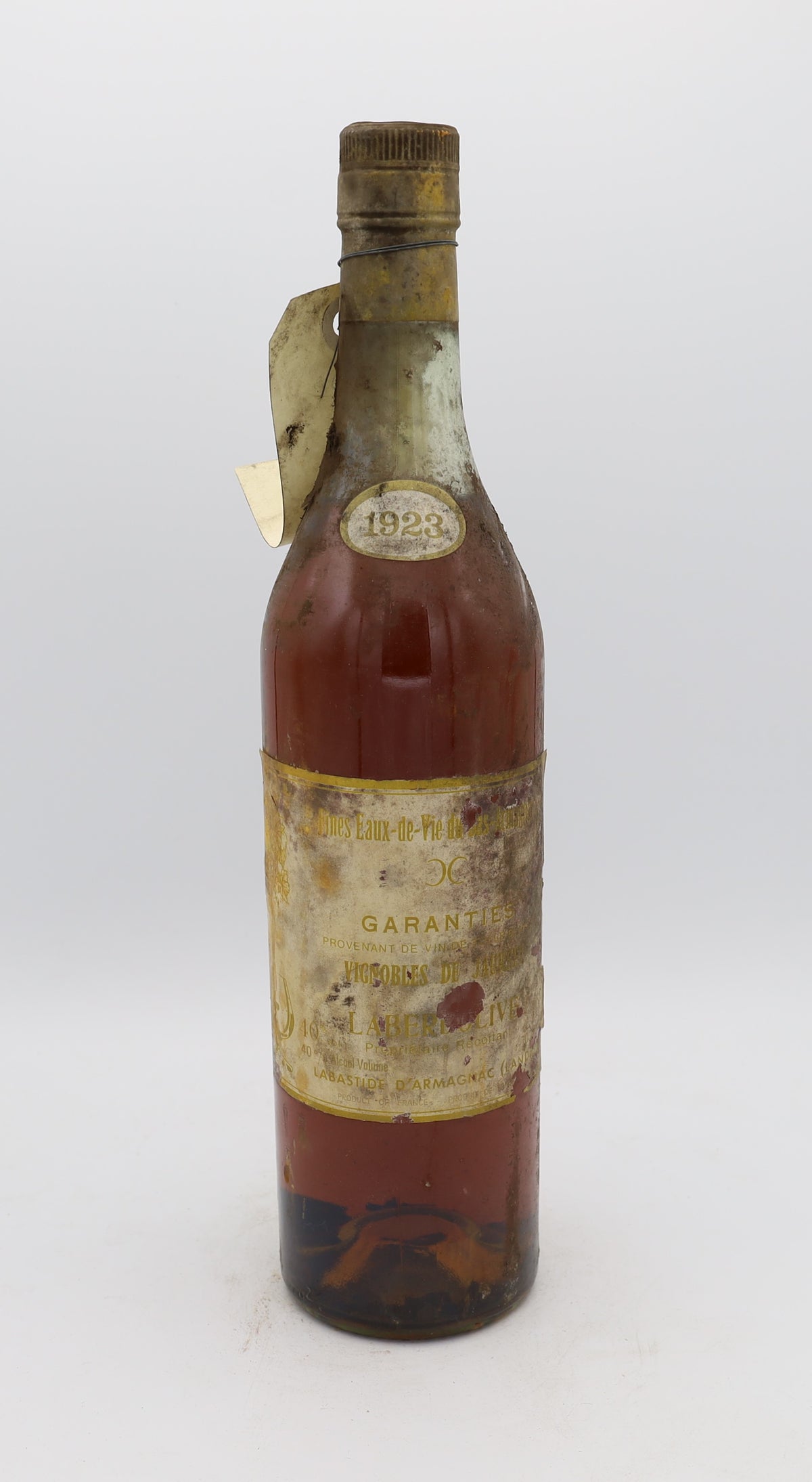 Laberdolive Bas-Armagnac Vintage 1923, Reserved Treasures Club edition – exceptionally rare vintage brandy with rich, complex flavors, perfect for collectors.
