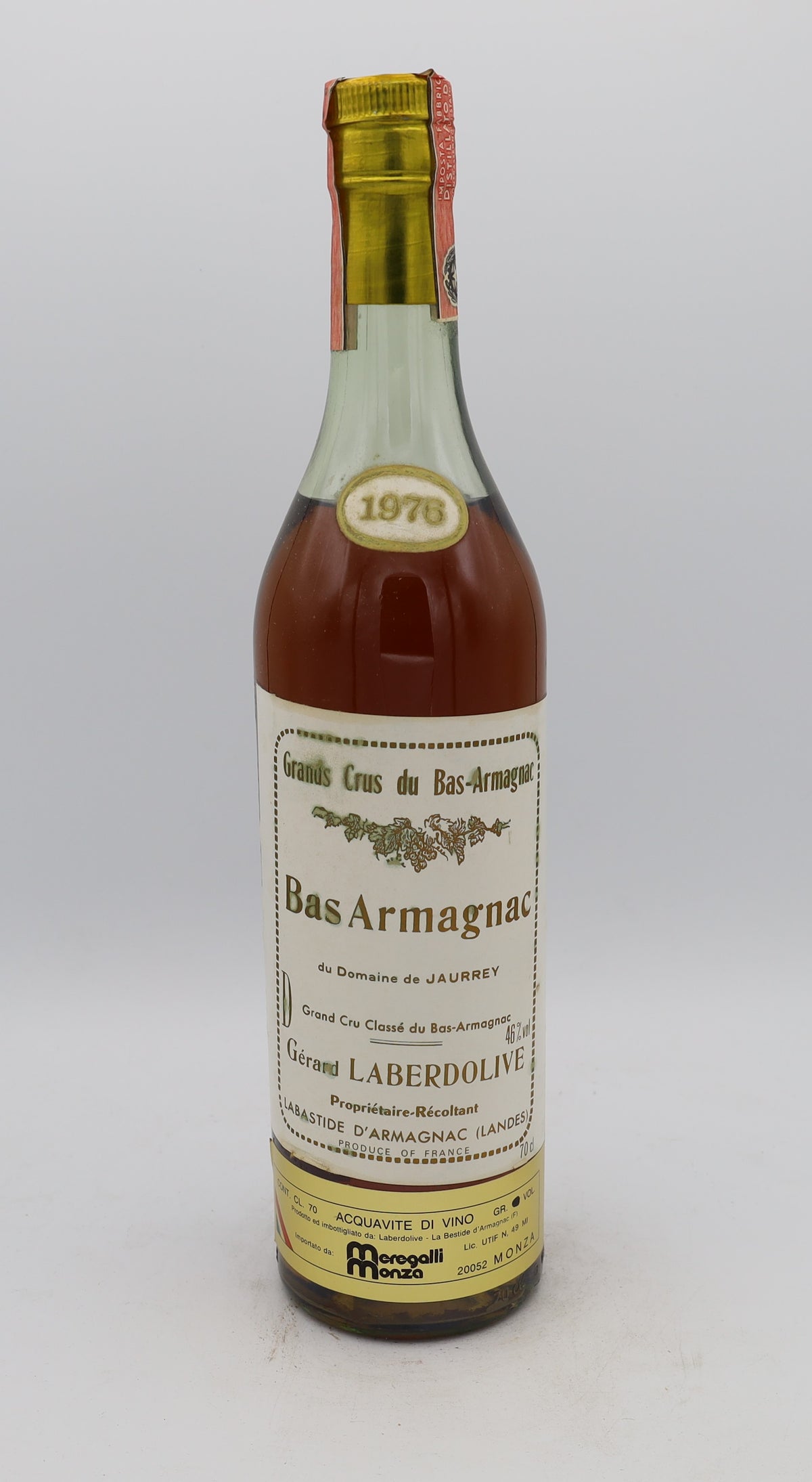 Laberdolive Bas-Armagnac Vintage 1976, Reserved Treasures Club edition – rare vintage brandy with rich, complex flavors, perfect for collectors.